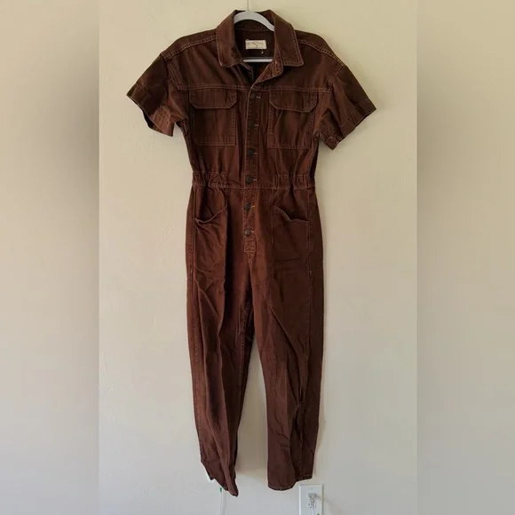 FREE PEOPLE We The Free Rust Jumpsuit - Picture 2 of 4